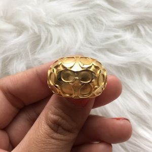Coach Monogram Gold Ring - size 7-7.5